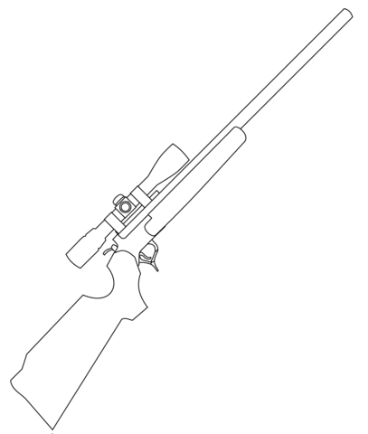 Sniper Rifle Coloring Page